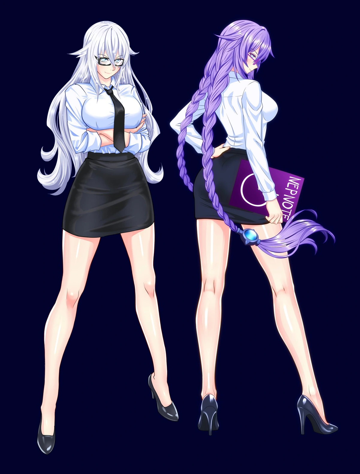Purple Heart & Black Heart Are Ready For Work! [nekoring]